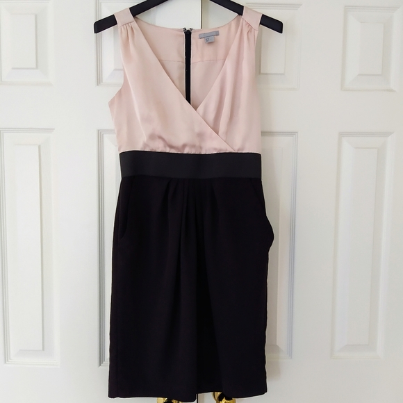 H&M Cream Black V Neck Faux Wrap Dress - Picture 3 of 8